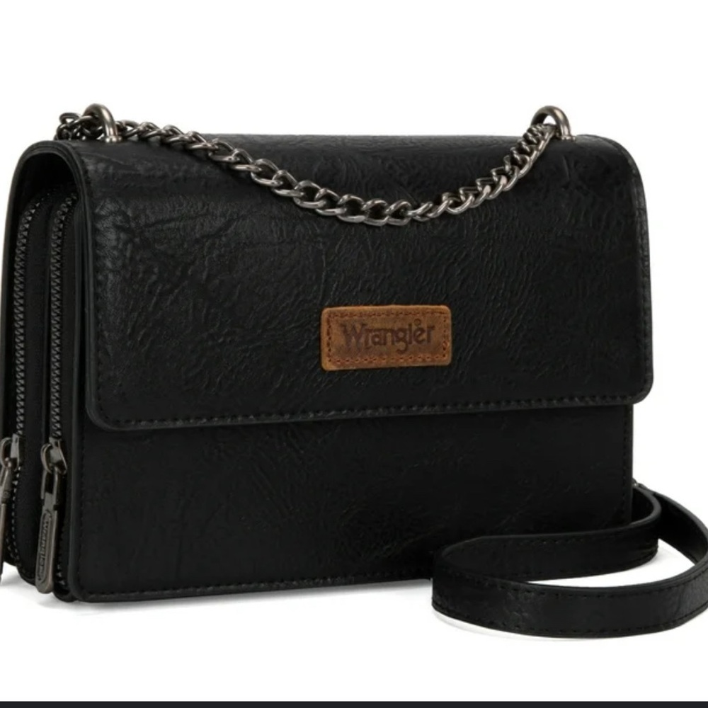 NEW Wrangler Black Crossbody Bag with Chain Strap